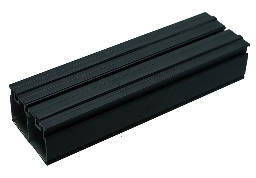 Structusol XL aluminium profiel ST45 zwart - 2,4 m met rubber