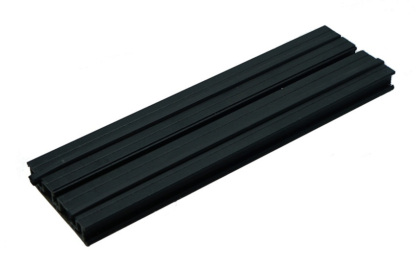 Structusol aluminium profiel ST16 zwart - 2,4 m met rubber